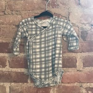 Kate Quinn brown plaid long sleeve onesie